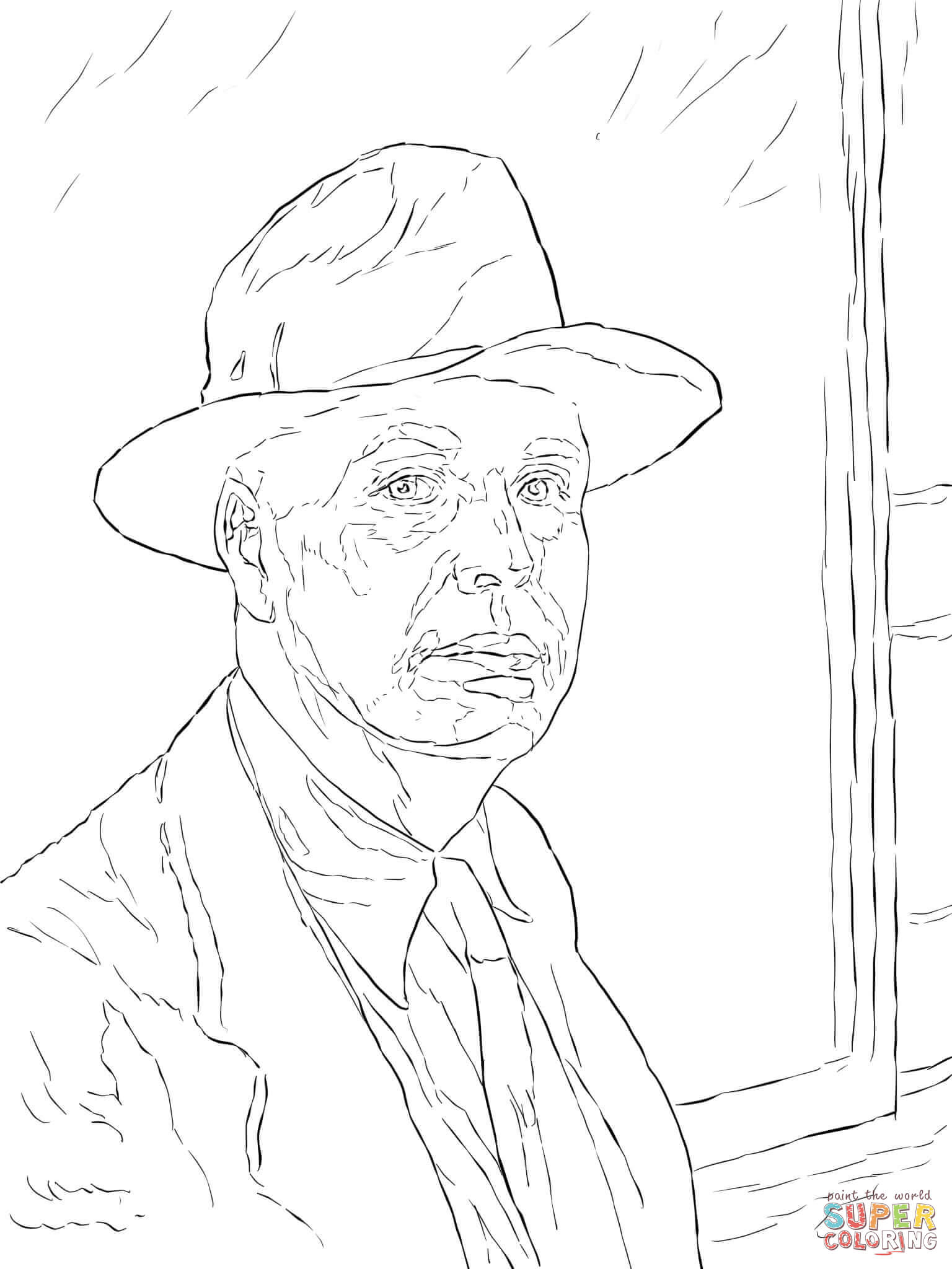 1536x2048 Self Portrait Coloring Page Edward Hopper Free Printable Umcubed