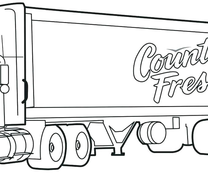 678x600 Semi Truck Coloring Page