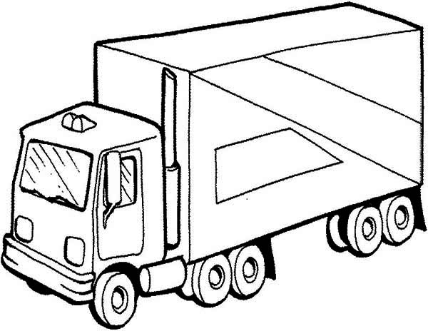 600x464 Semi Truck Picture Coloring Page