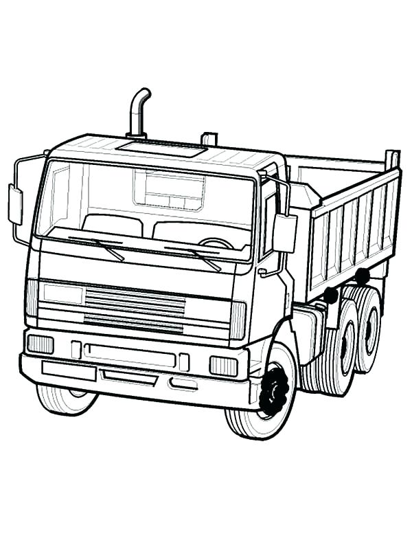 600x777 Semi Truck Coloring Page Dump Truck Coloring Dump Truck In Semi