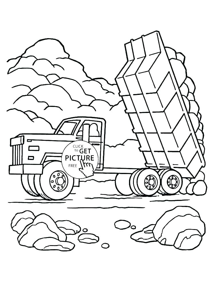 736x994 Semi Truck Coloring Pages Semi Truck Carrying Material