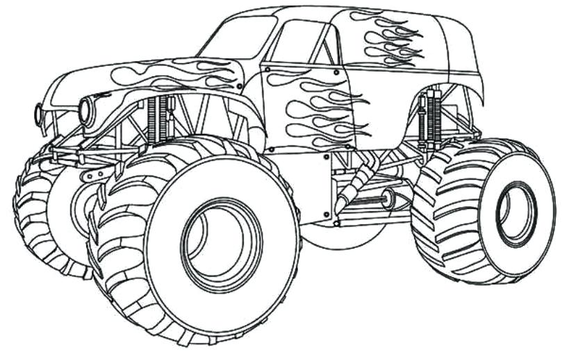 816x520 Daring Monster Truck Coloring Pages Drawing With Kids Free