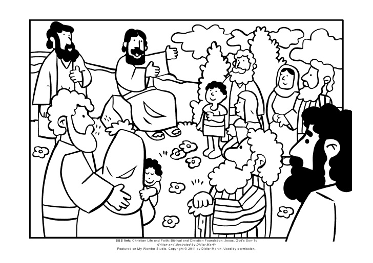 728x515 Coloring Page The Sermon On The Mount