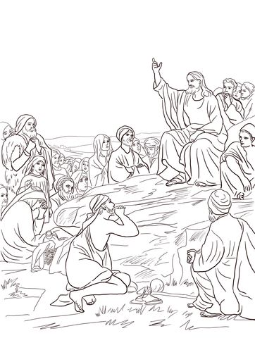 362x480 Jesus Sermon On The Mount Coloring Page From Misc. Artists