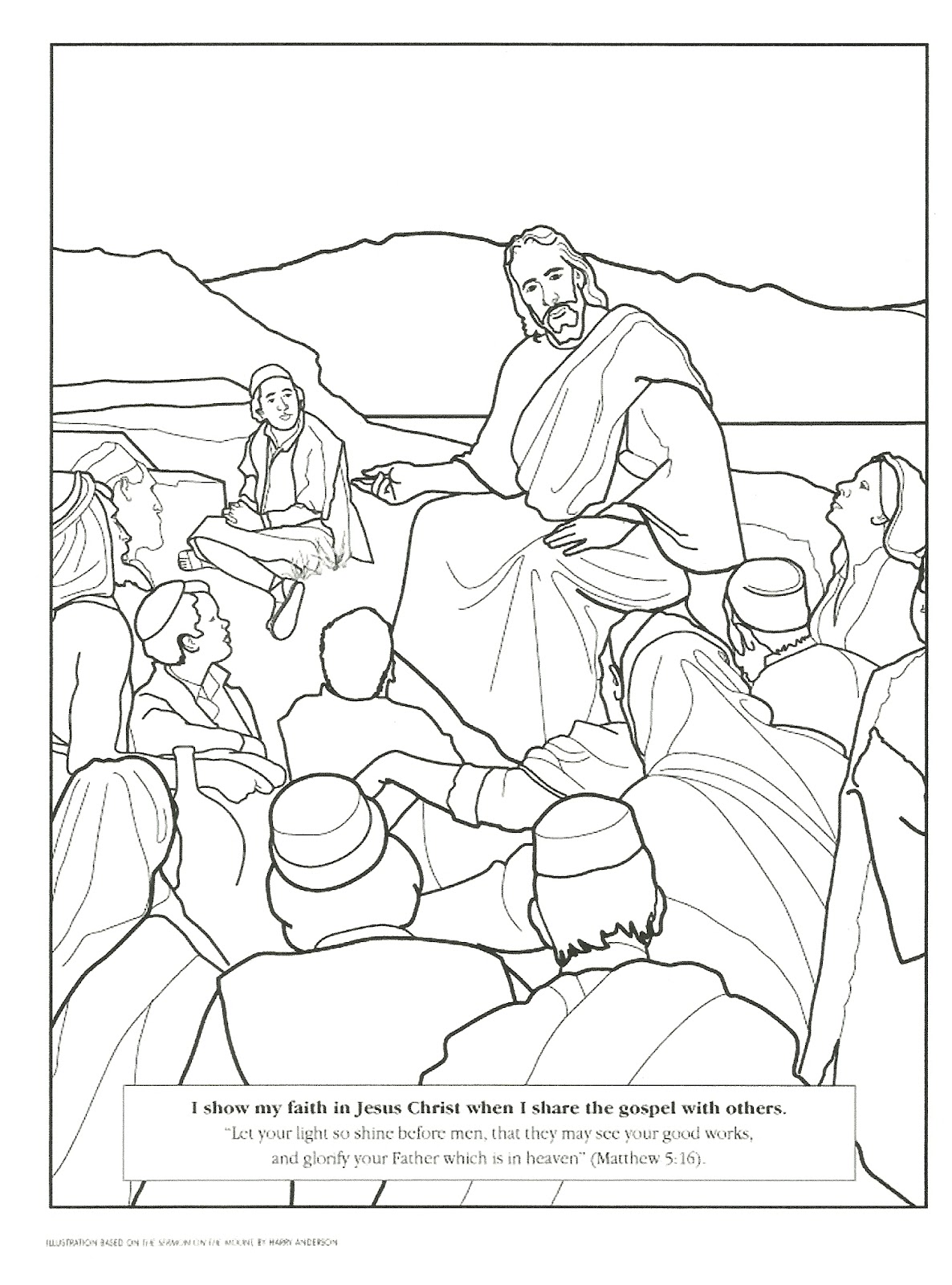 1186x1600 Sermon On The Mount Coloring Page Free Printable Pages Cool