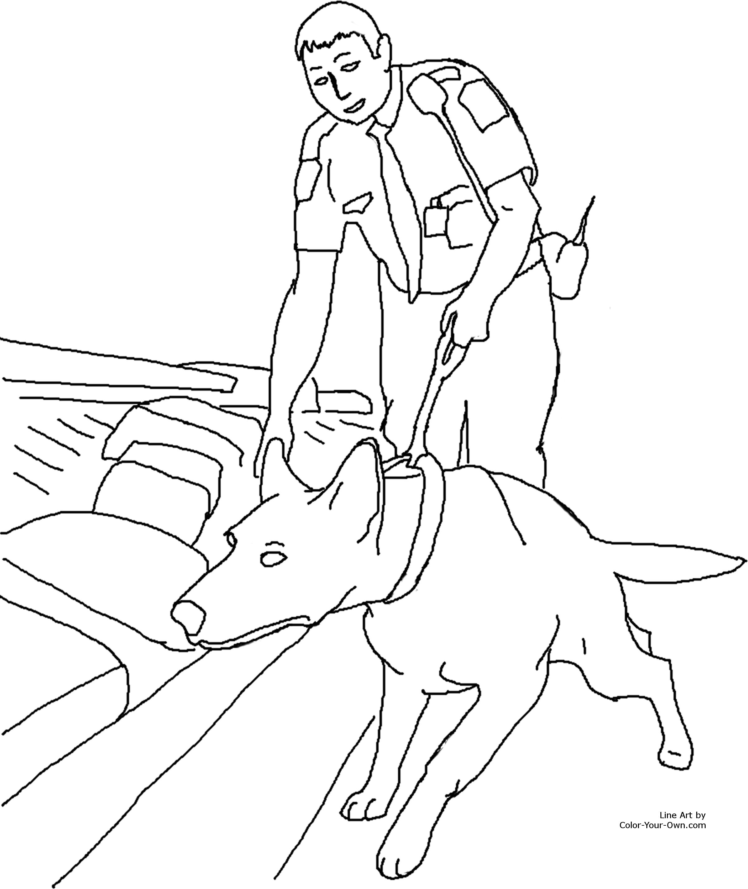 2400x2850 Detection Service Dog Coloring Page