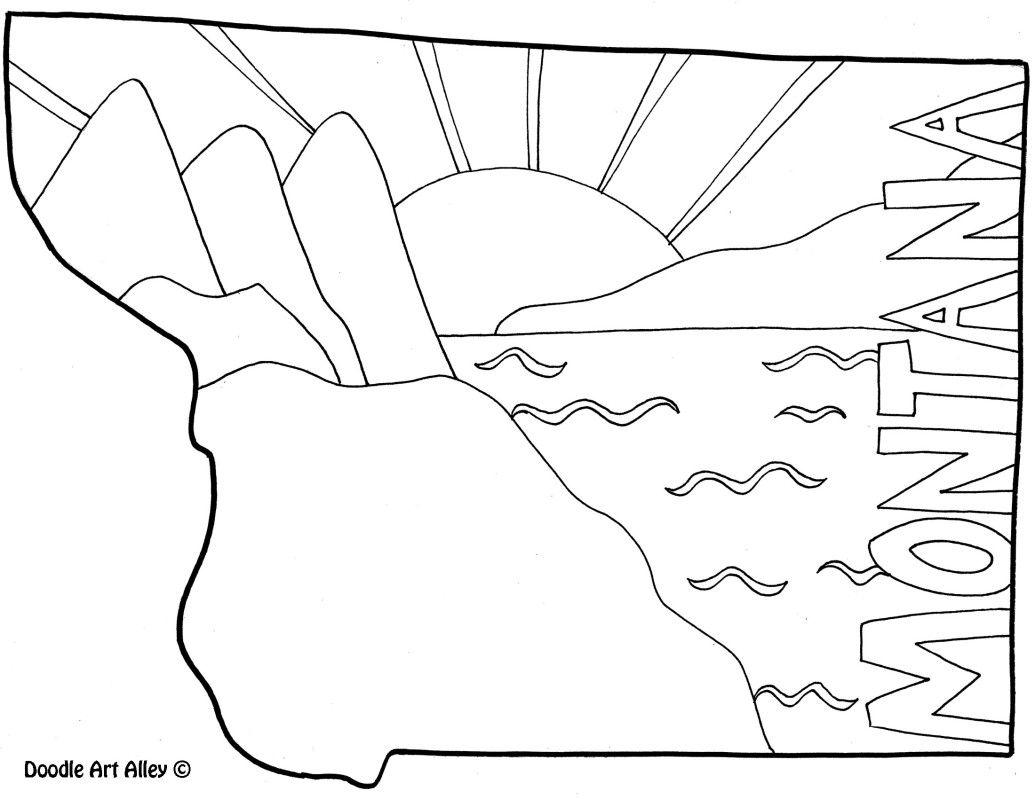 1035x799 Montana Coloring Page By Doodle Art Alley Usa Coloring Pages