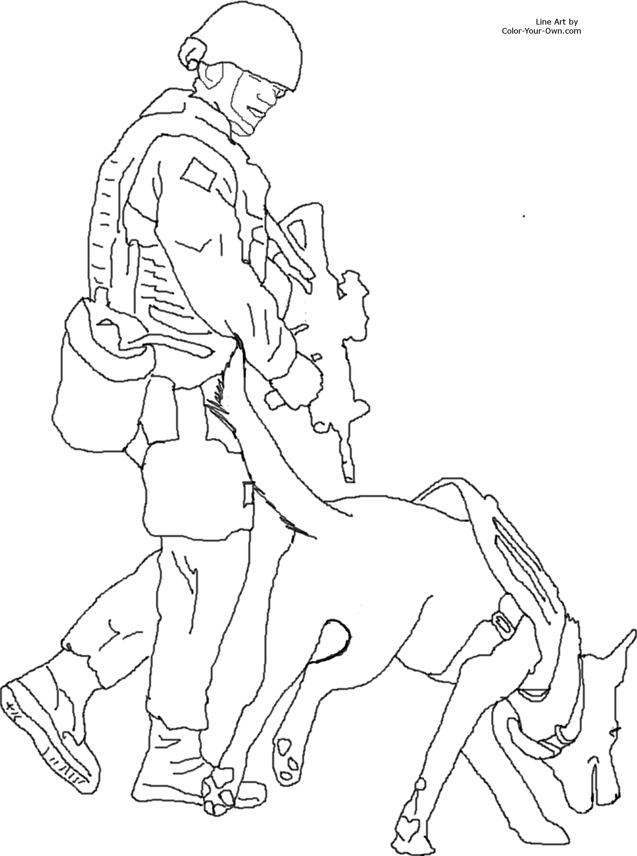 2232x3000 Bomb Detection Service Dog Coloring Page