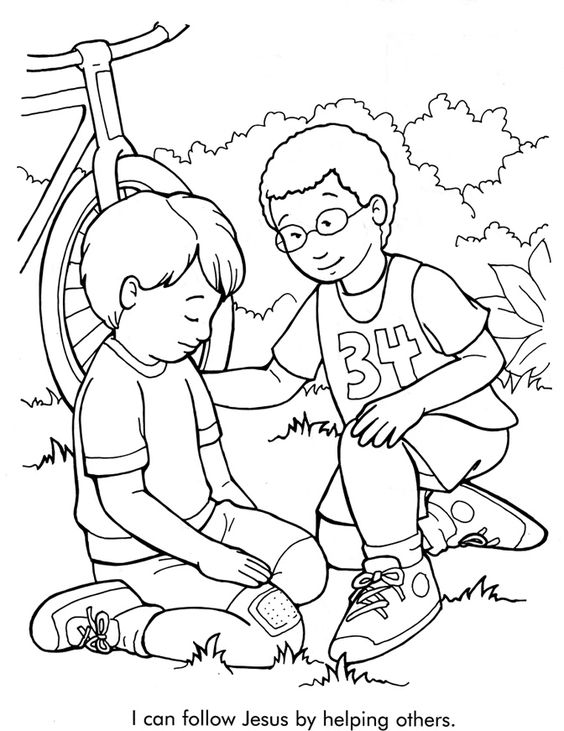 564x731 Of Kids Helping Others Coloring Page Free Download