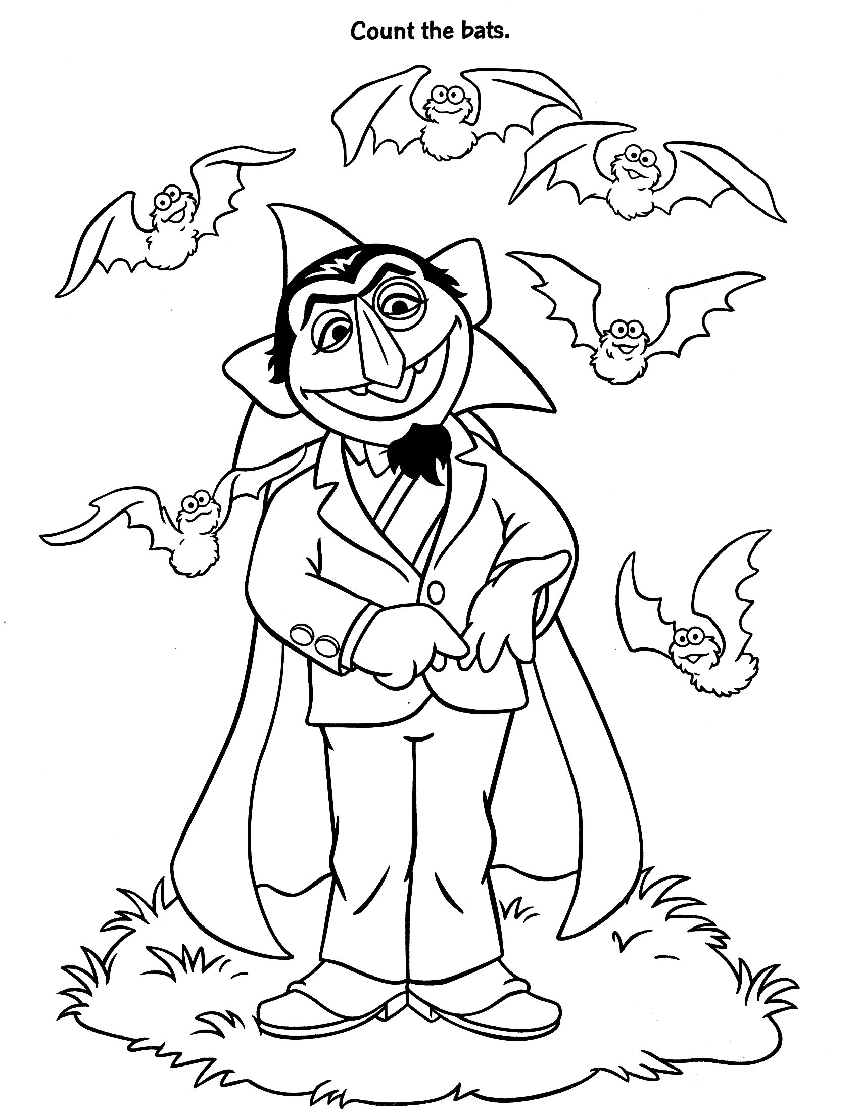 1700x2200 Sesame Street Count Coloring Page