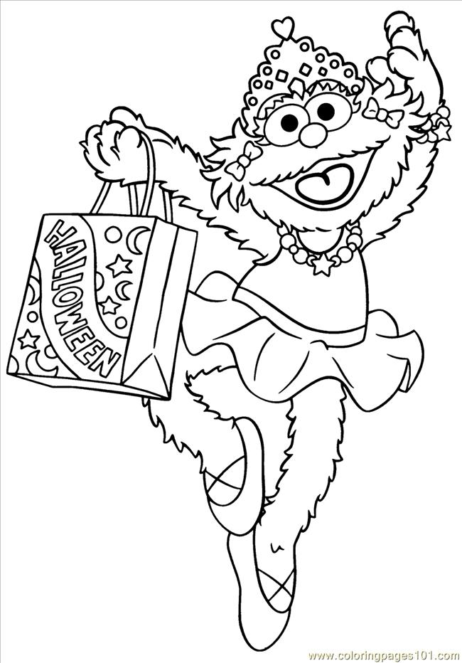 650x932 Unparalleled Sesame Street Coloring Pages To Print Zoe Halloween