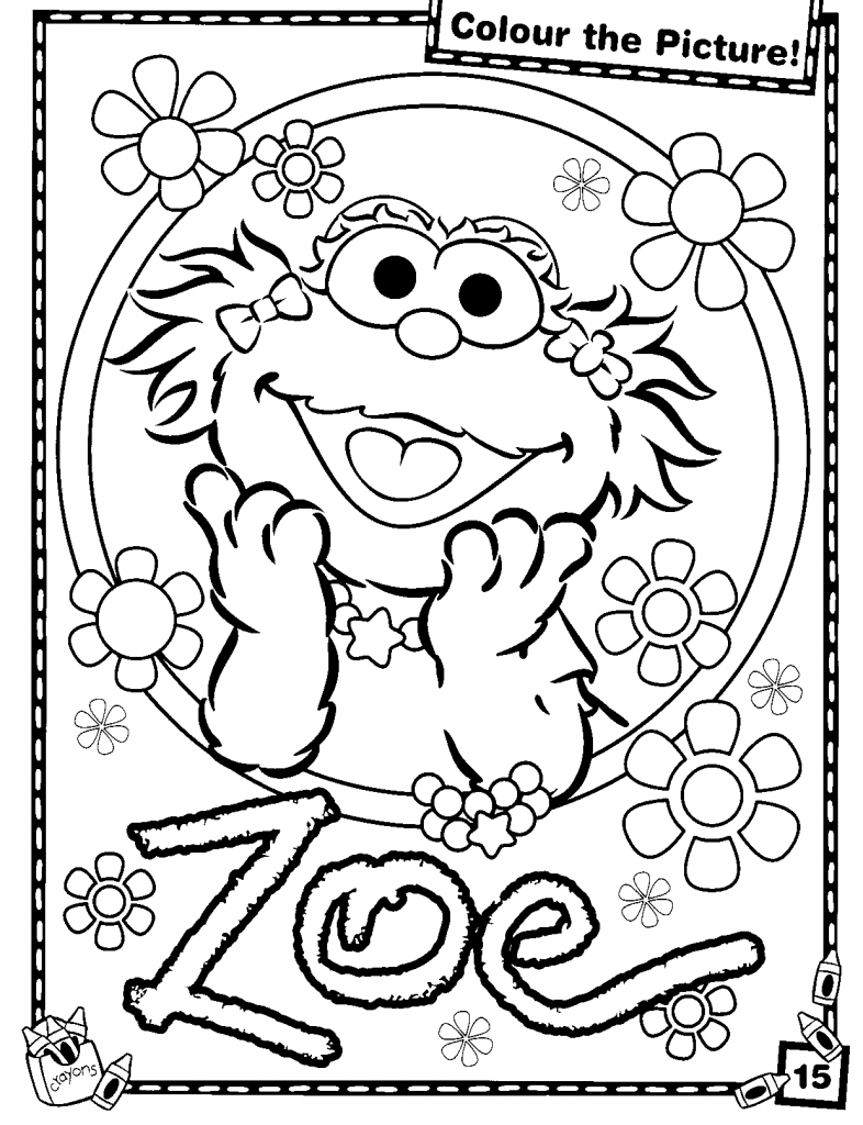 786x1024 Printable Sesame Street Zoe Coloring Pages For Kids Cartoon Free