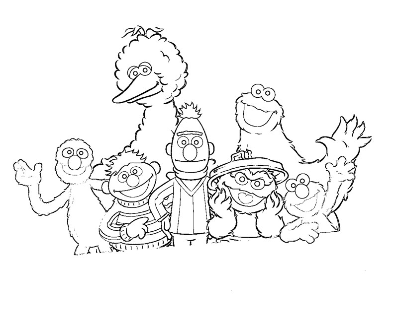 800x667 Sesame Street Characters Coloring Pages