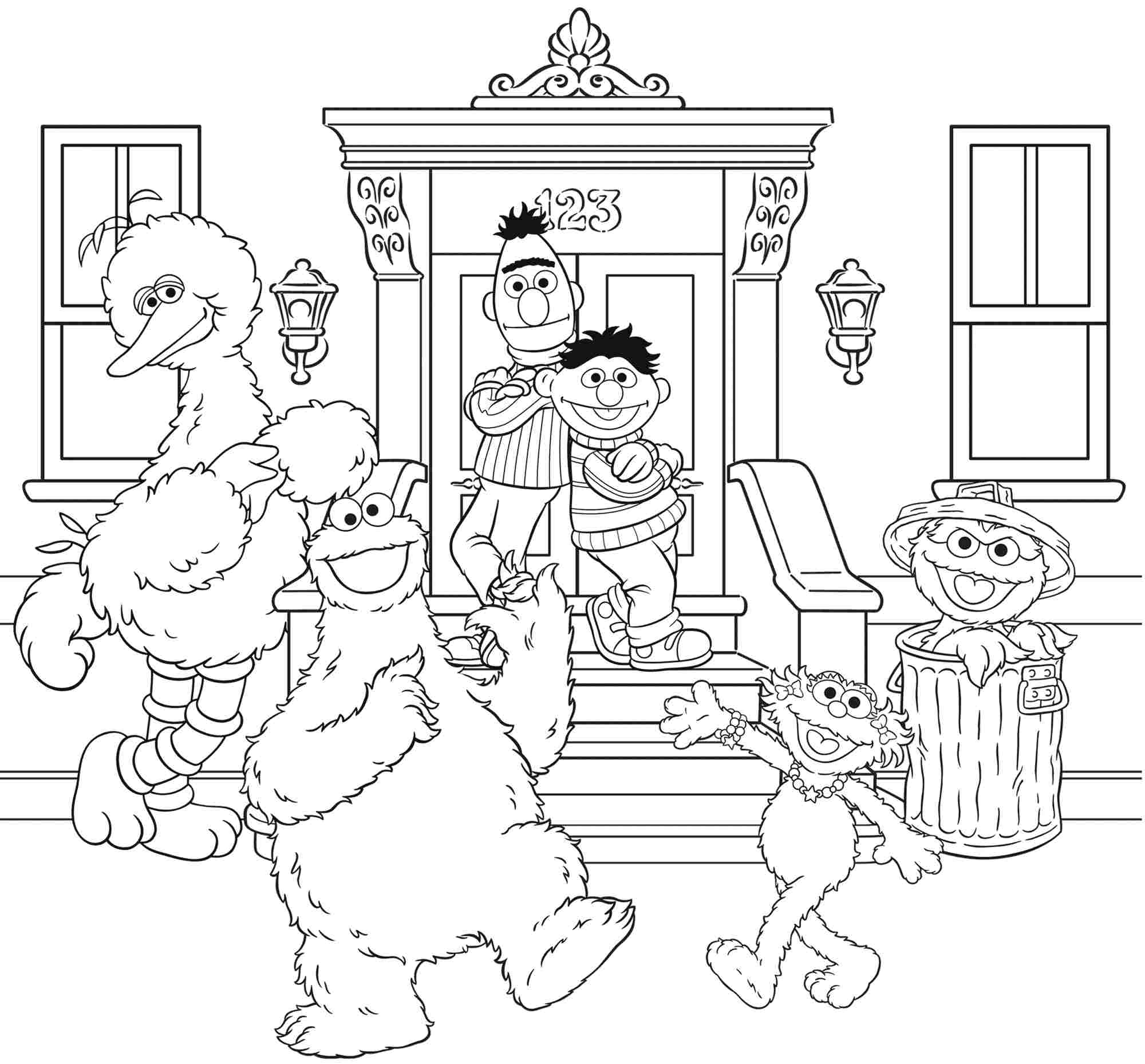 2000x1858 Sesame Street Coloring Pages