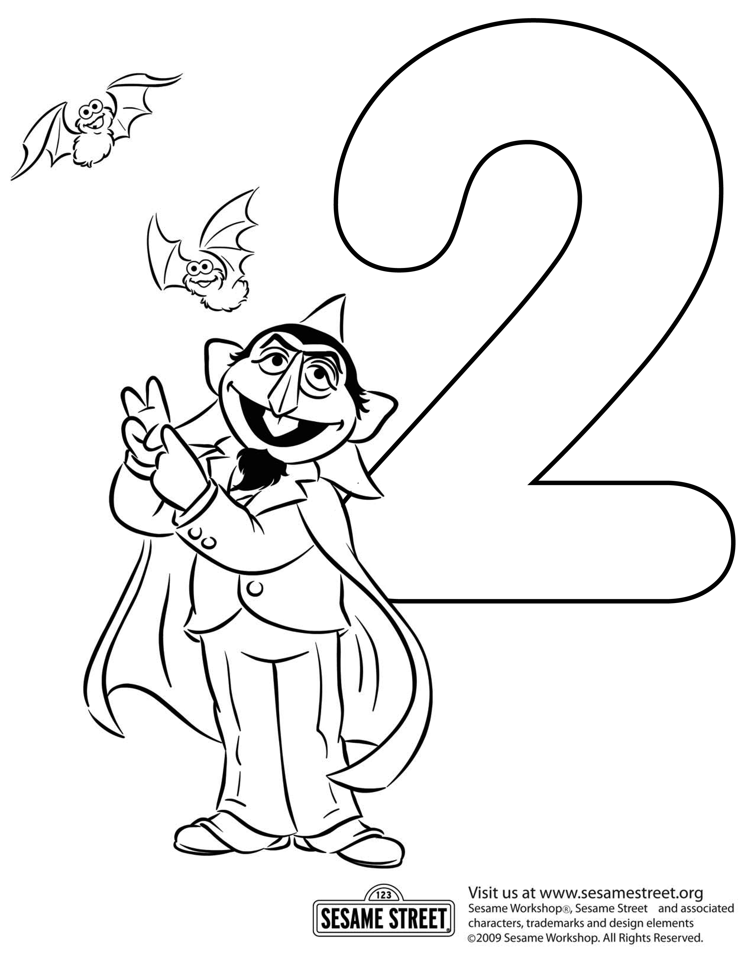 2550x3300 The Count Of Sesame Street Coloring Page Northern News