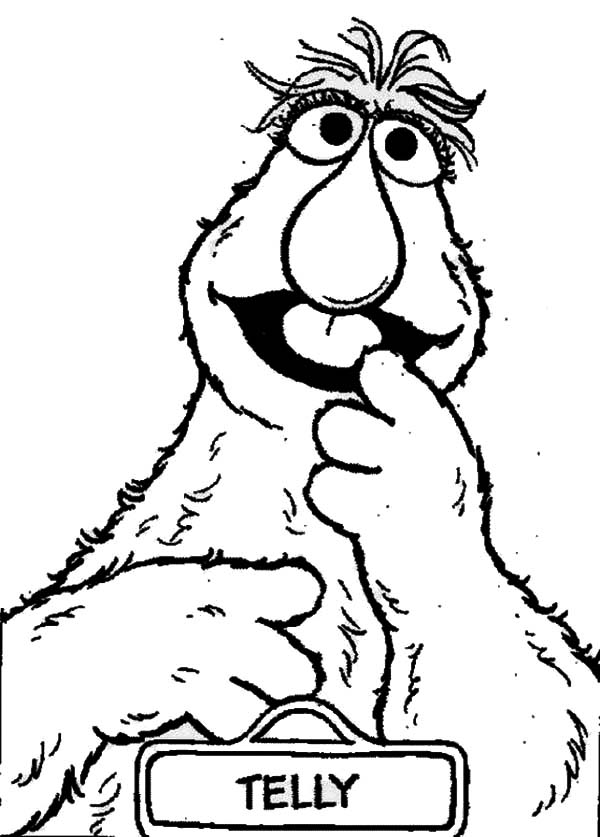 600x837 Telly Monster From Sesame Street Coloring Page Color Luna