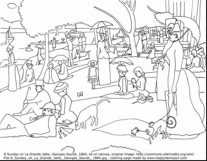728x568 George Seurat Coloring Pages