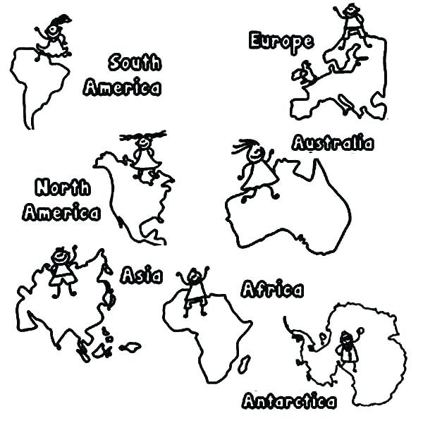 600x600 Cut Out Continents Coloring Page Inspirational 7 Continents