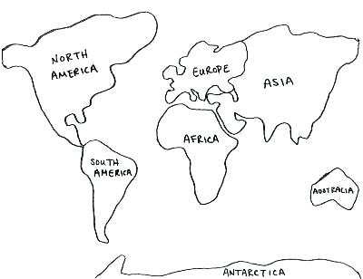 400x308 Printable Continents To Cut Out As Well As Continent Coloring