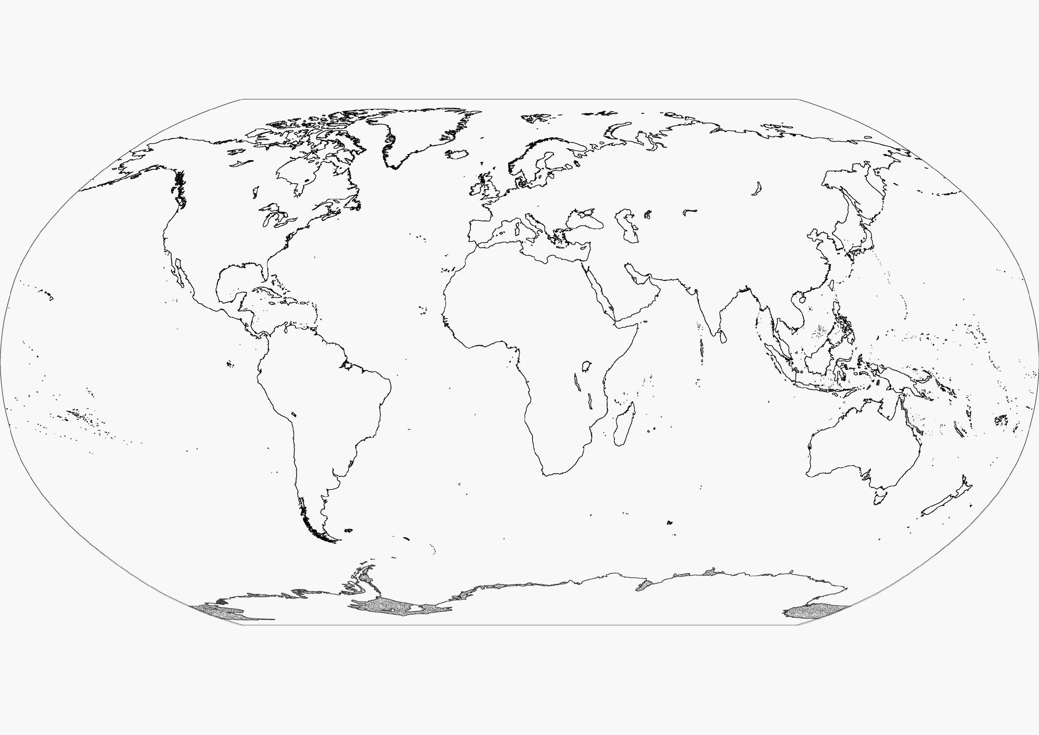 3403x2406 World Map Continents Blank Fresh Printable Blank World Map