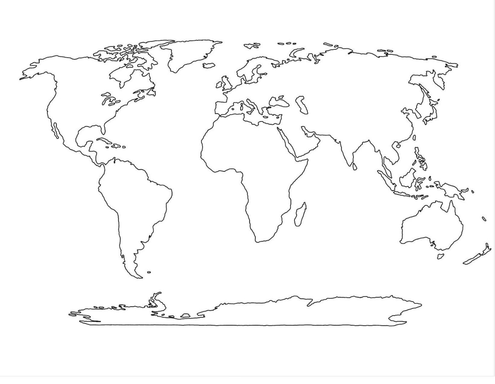 1642x1275 World Map With Continent Names Fresh Blank Seven Continents Map