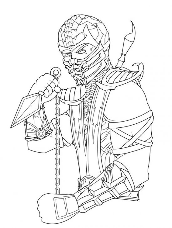 550x730 Scorpion From Mortal Kombat Coloring Page Fun Coloring Pages
