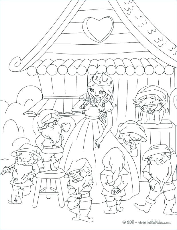 618x799 7 Dwarfs Coloring Pages Snow White And The 7 Dwarfs Colouring