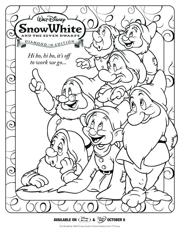 588x760 7 Dwarfs Coloring Pages Snow White And The Seven Dwarfs Coloring