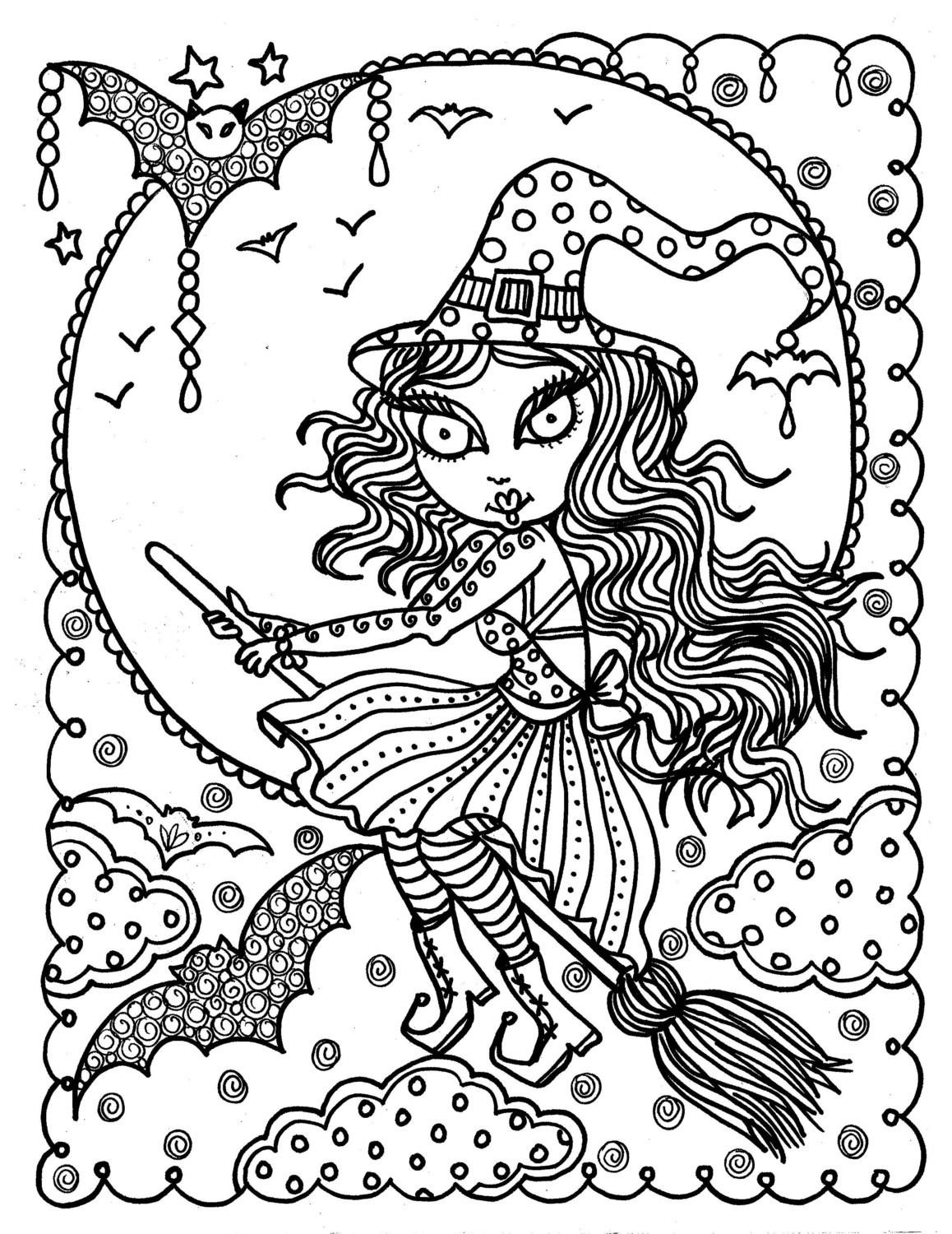 1158x1500 Adult Coloring Pages Witch Acpra