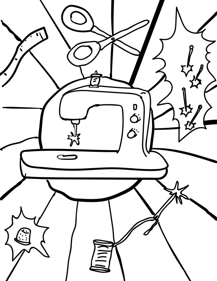 736x951 Sewing Machine Coloring Page Is No Away Coloring Pages Free