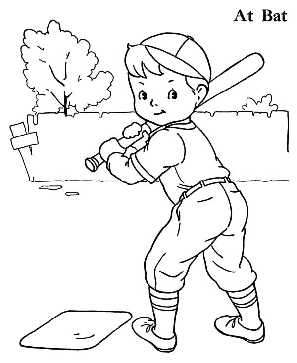 600x734 Boy Coloring Pages Boy Baseball Player Coloring Page Boy Coloring