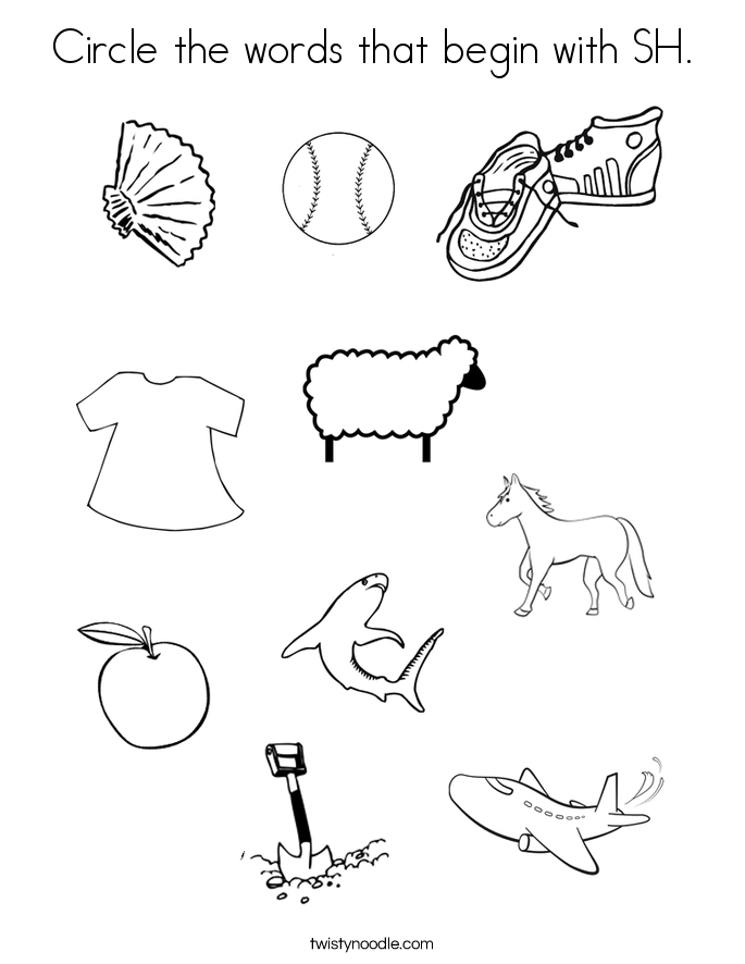 685x886 Circle The Words That Begin With Sh Coloring Page