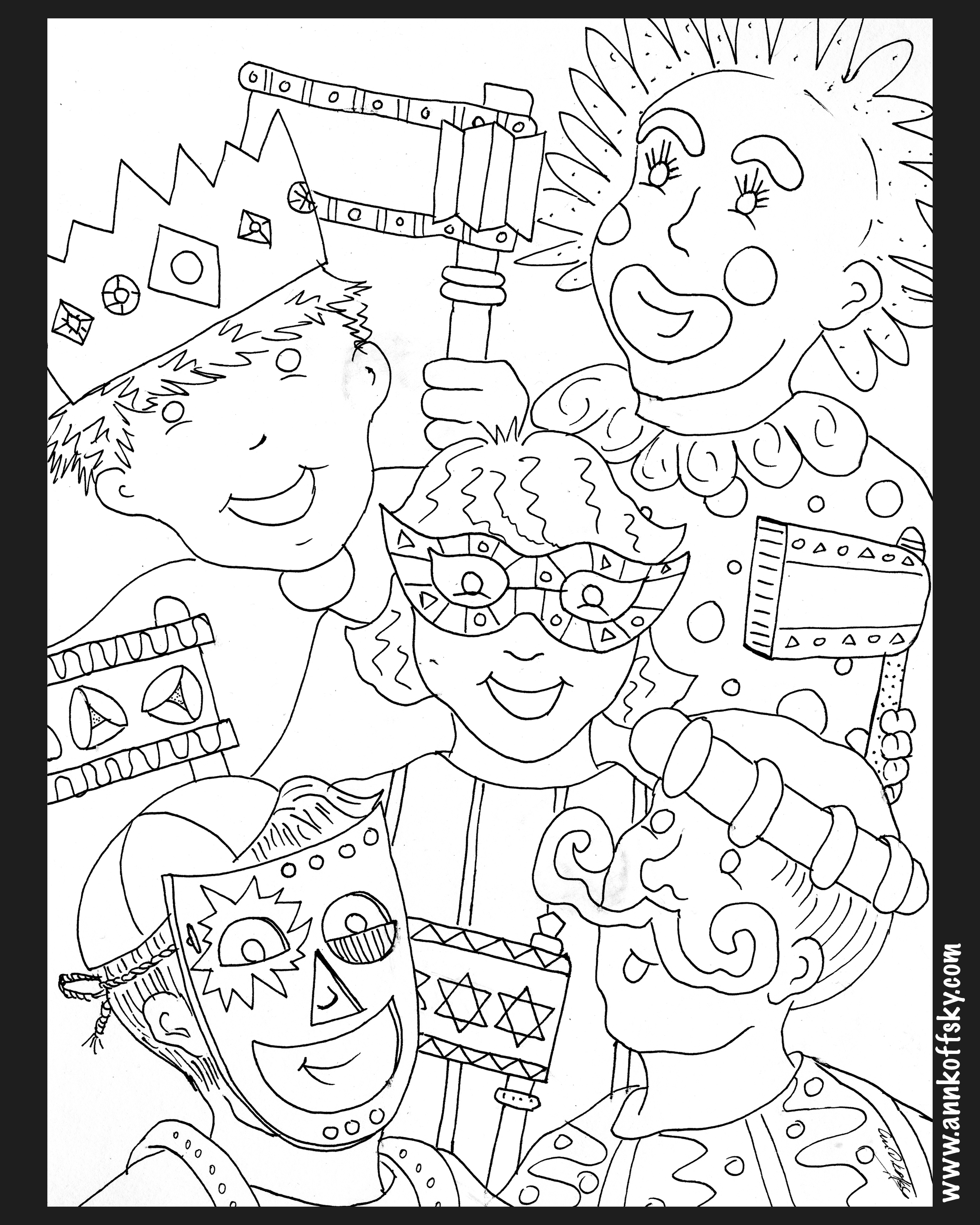 2400x3000 Purim Coloring Page