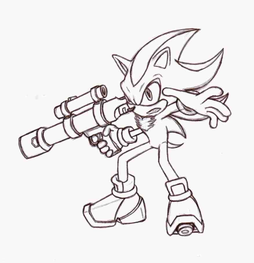 877x910 Shadow The Hedgehog Coloring Pages
