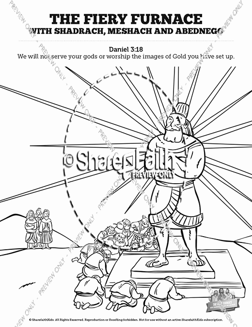 520x673 Shadrach Meshach And Abednego Coloring Page Stock The Fiery