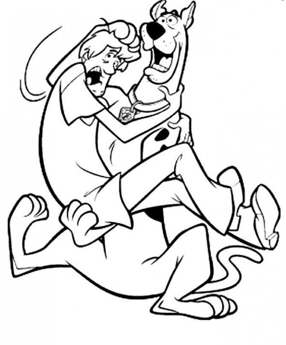 590x711 Scooby Picking Up Shaggy Coloring Page Animal Pages