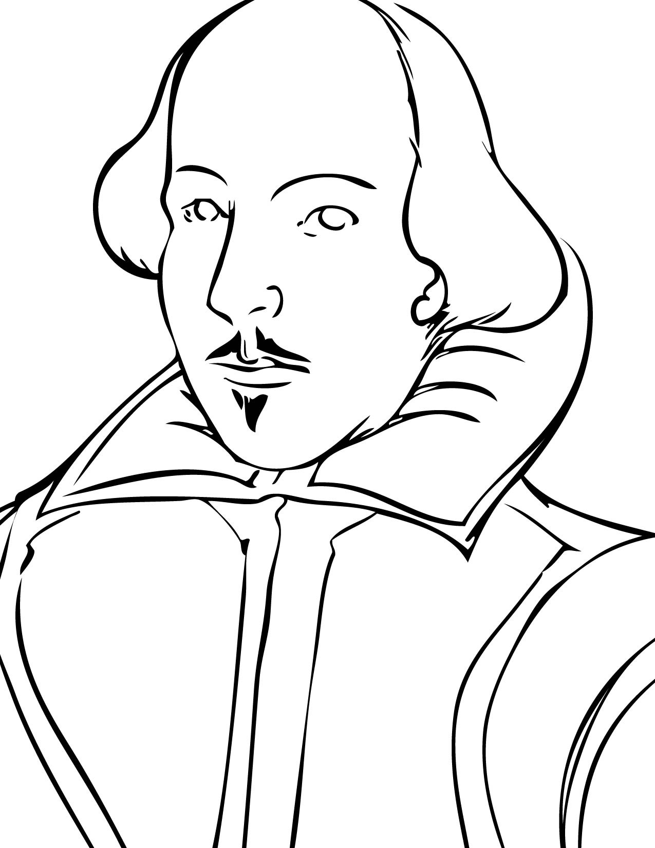 1275x1650 William Shakespeare Coloring Page