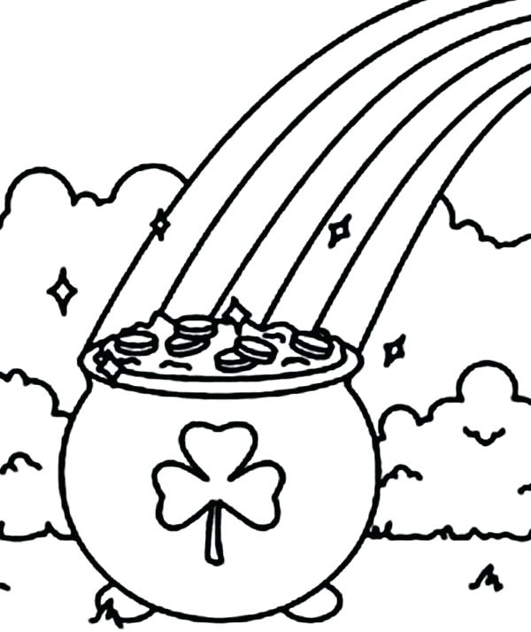600x714 Shamrock Coloring Page A Pot Of Gold With A Shamrock Symbol