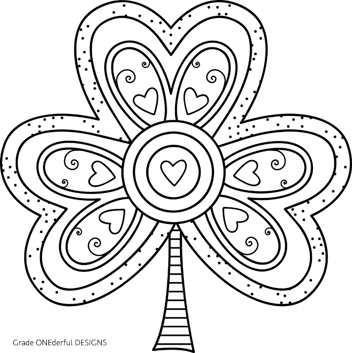 720x722 Shamrock Coloring Pages For Adults Interesting Shamrock Coloring