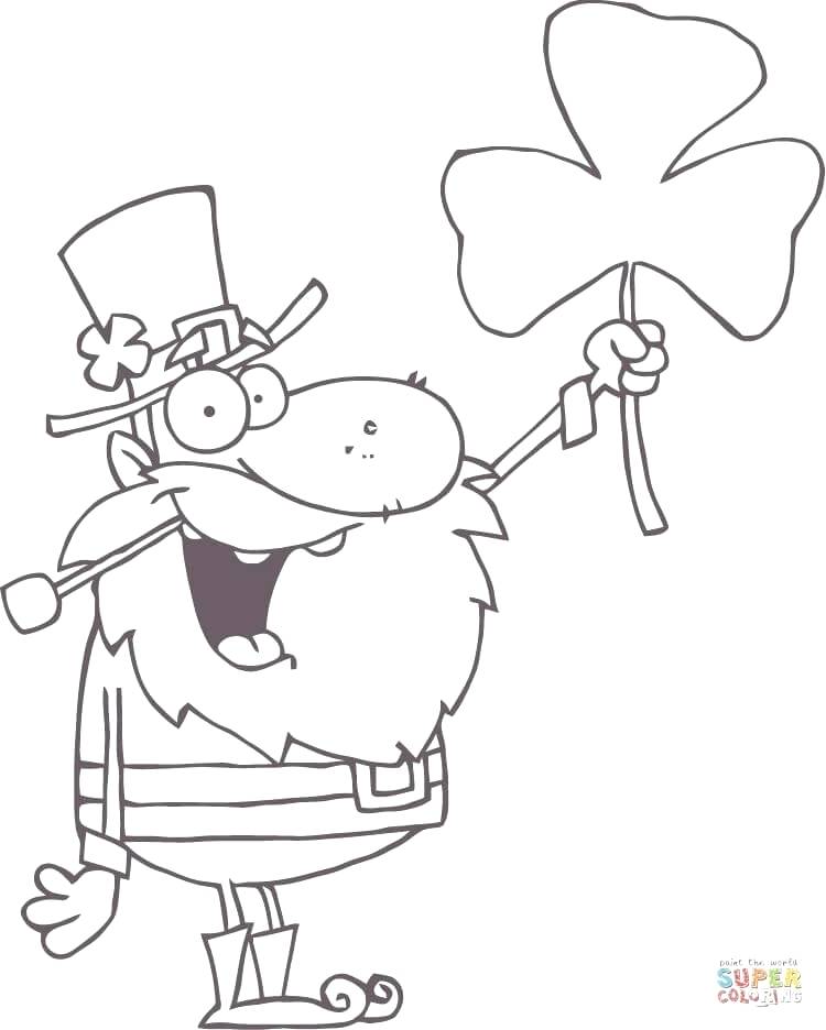 750x936 Shamrock Color Page Click The Happy Leprechaun With Shamrock