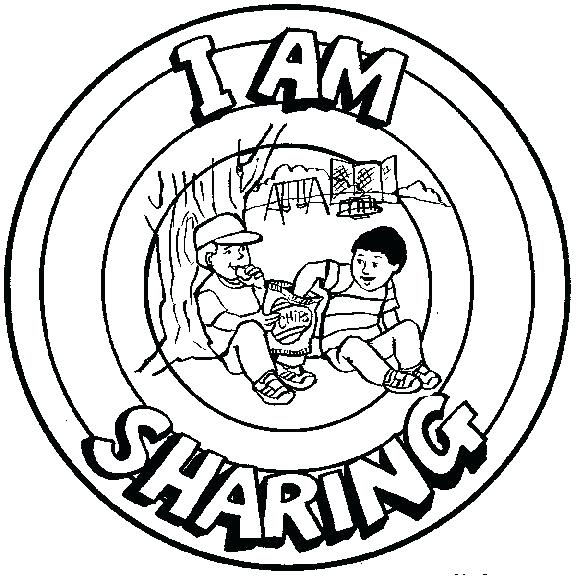 576x576 Sharing Coloring Page I Am Sharing Free Printable Coloring Pages