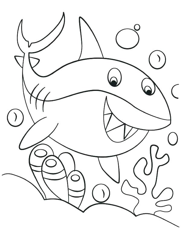 612x792 Coloring Page Shark Coloring Page Of Shark Happy Cute Shark