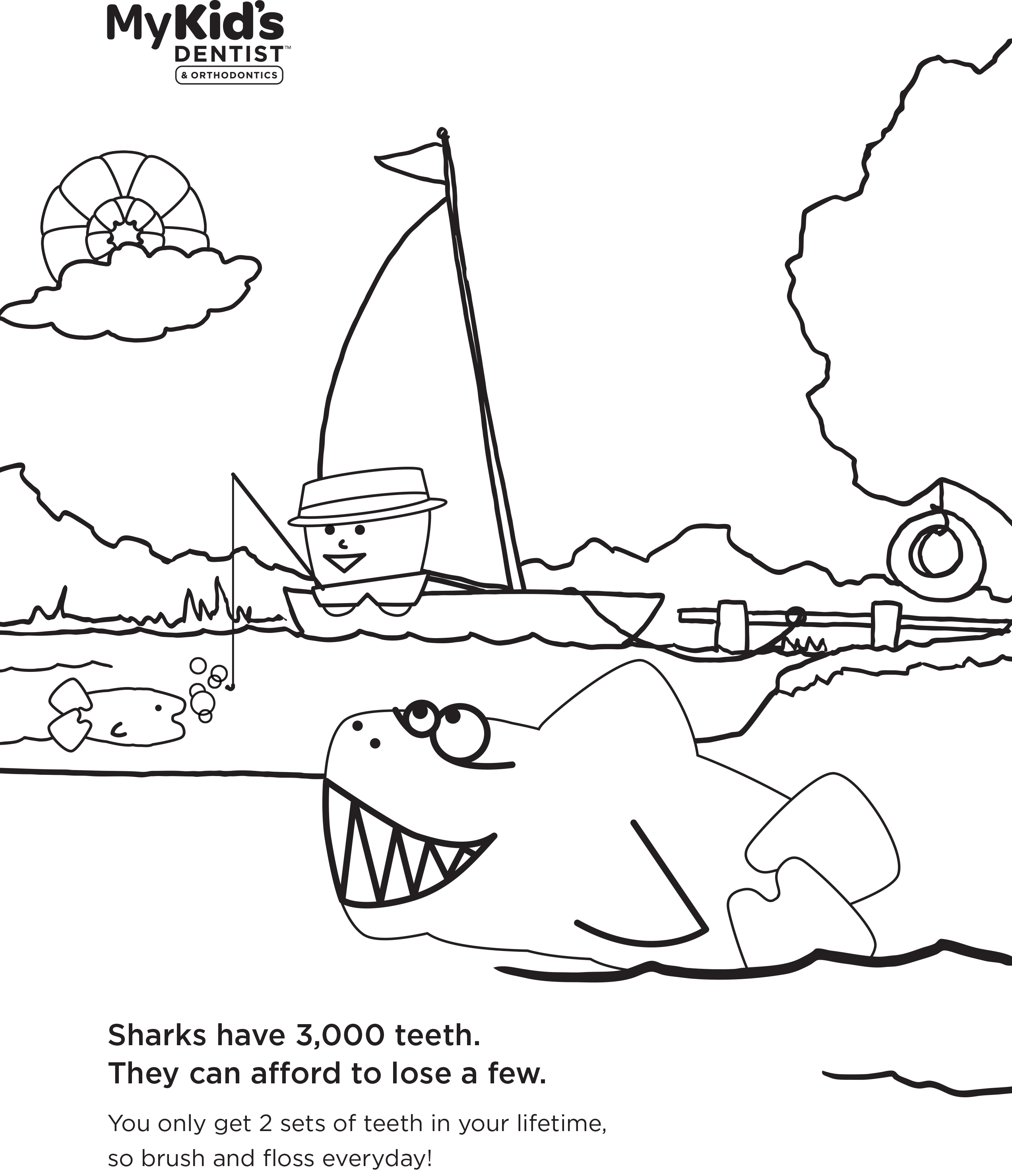 2546x2958 Authentic Shark Teeth Coloring Pages Colorful