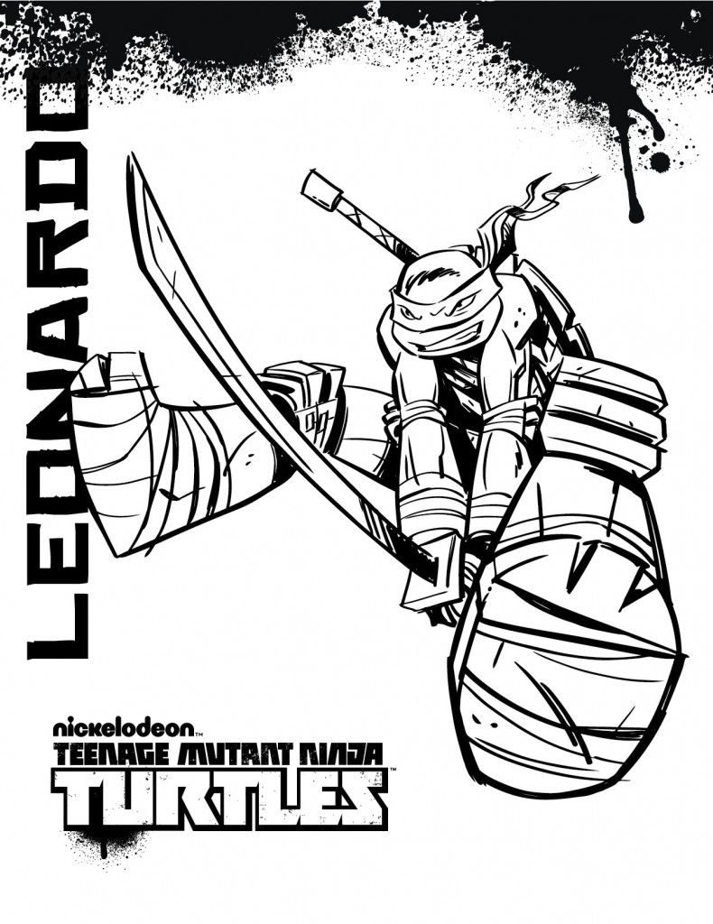 790x1024 Leonardo Teenage Mutant Ninja Turtles Coloring Pages