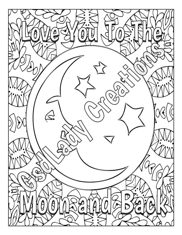 600x776 Love You To The Moon And Back Coloring Page Mandala Adult Coloring