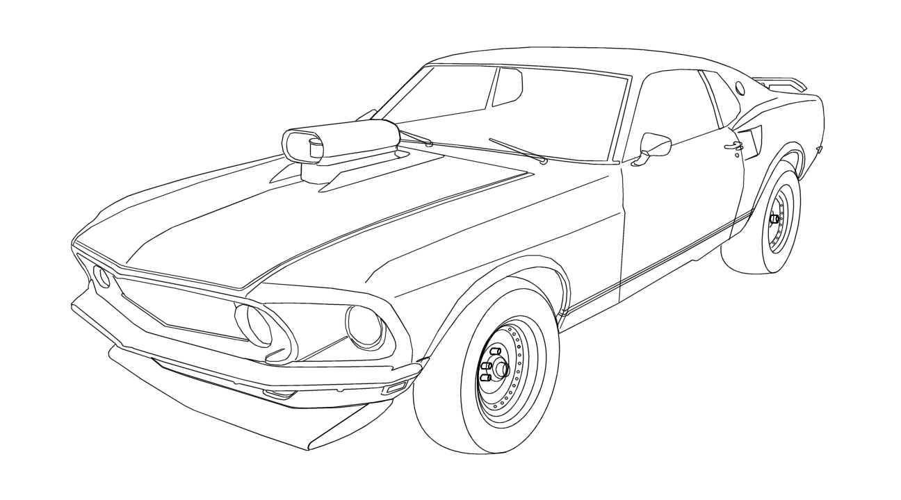 1296x720 Mustang Coloring Pages