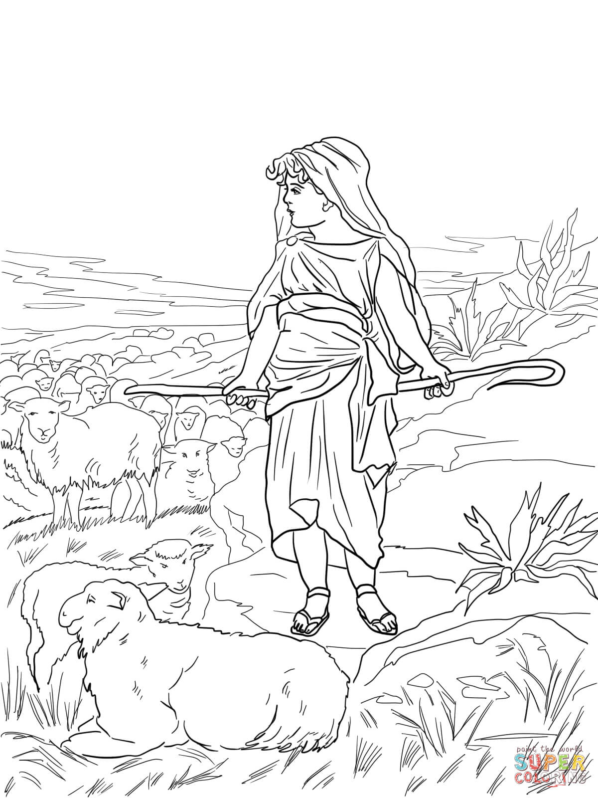 1200x1600 Now David The Shepherd Coloring Page Olegratiy