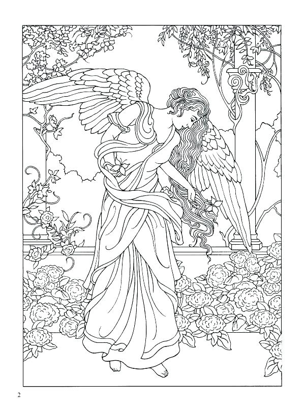600x800 Coloring Pages Angels Angel Blows A Horn Coloring Pages Angels