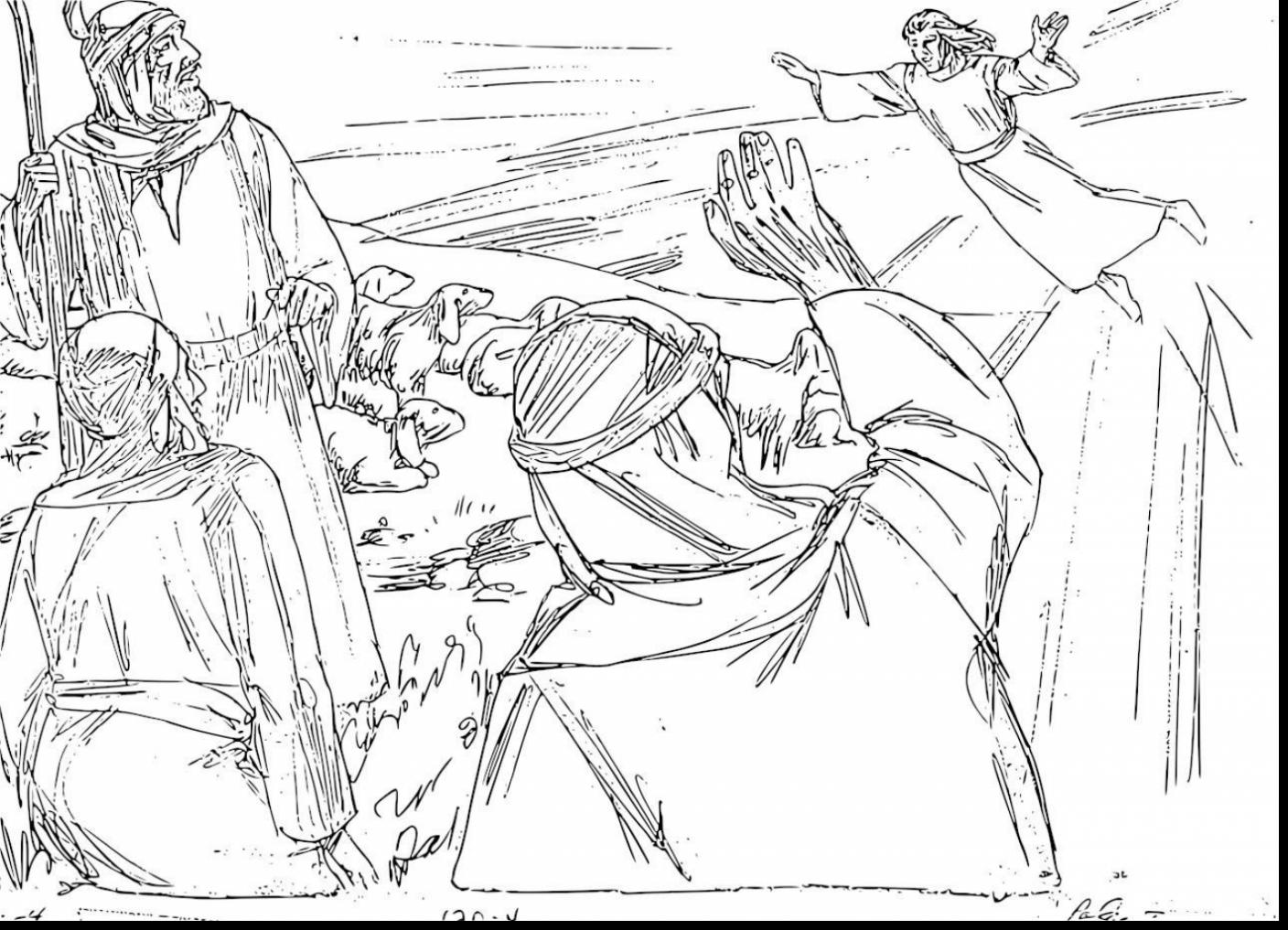 1408x1017 Marvelous Angels And Shepherds Coloring Pages With Nativity Bible