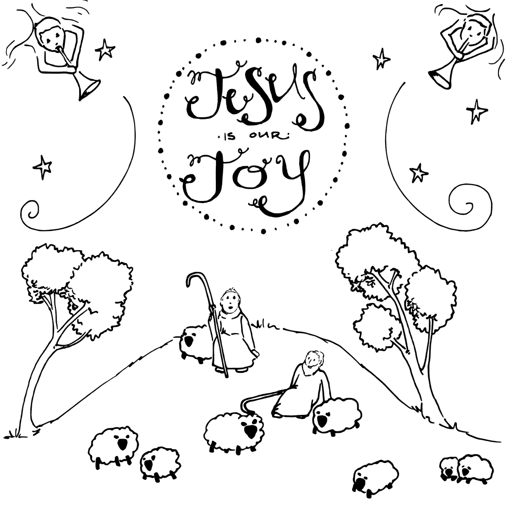 1024x1024 Angels Appear To Shepherd's Coloring Page